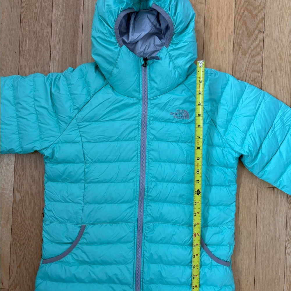 The North Face Girls' Double Down Hooded Jacket Bermuda (Mint) Green (Size XL) - Picture 5 of 5